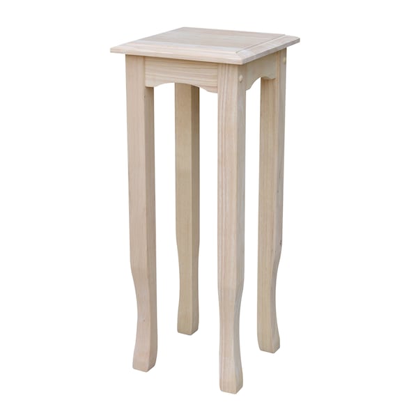 International Concepts Rectangle 30 in High Tea Table, 12 in W, 12 in L, 29.5 in H, Wood, Unfinished - TT30