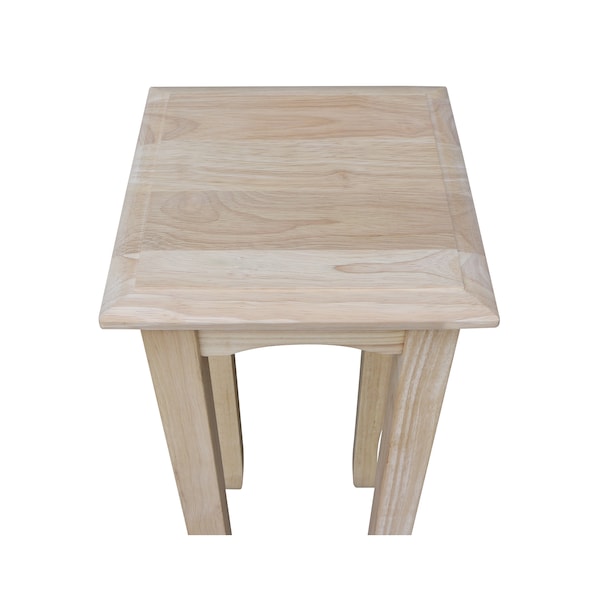 International Concepts Rectangle 30 in High Tea Table, 12 in W, 12 in L, 29.5 in H, Wood, Unfinished - TT30