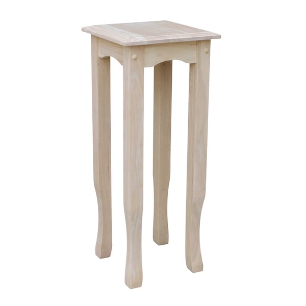 International Concepts Rectangle 30 in High Tea Table, 12 in W, 12 in L, 29.5 in H, Wood, Unfinished - TT30