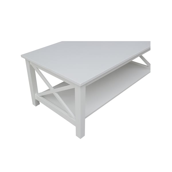 International Concepts Rectangle Hampton Coffee Table, 46 in W, 24 in L, 18 in H, Wood, White - OT08-70C