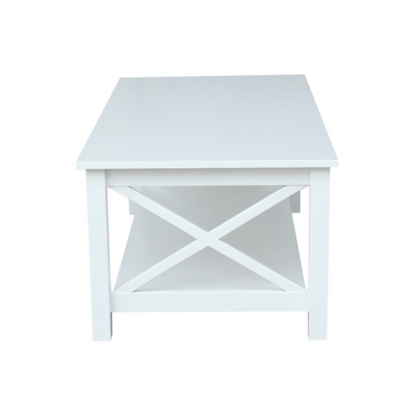 International Concepts Rectangle Hampton Coffee Table, 46 in W, 24 in L, 18 in H, Wood, White - OT08-70C