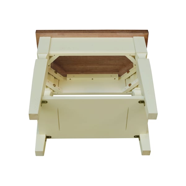 International Concepts Rectangle Vista Solid Wood Side Table with Shelf -, 24 in W, 14 in L, 24 in H, Wood, Hickory/Shell - OT79-15E2