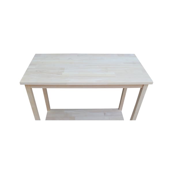 International Concepts Rectangle Portman Accent Table, 31 in W, 14 in L, 29 in H, Wood, Unfinished - OT-43