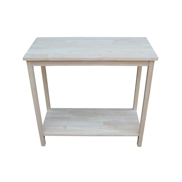 International Concepts Rectangle Portman Accent Table, 31 in W, 14 in L, 29 in H, Wood, Unfinished - OT-43