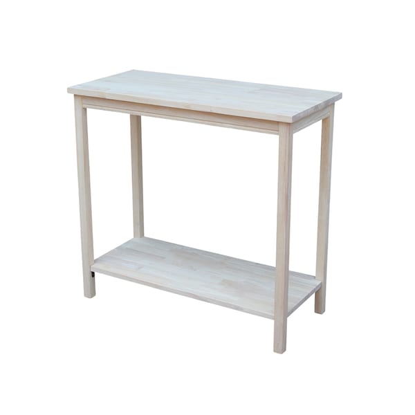 International Concepts Rectangle Portman Accent Table, 31 in W, 14 in L, 29 in H, Wood, Unfinished - OT-43