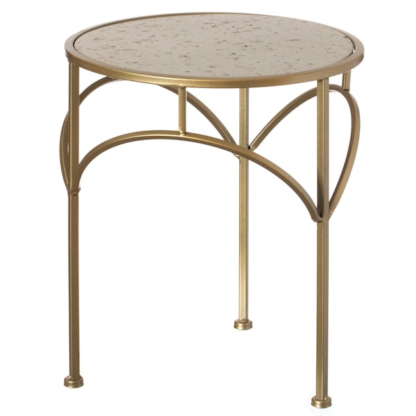 Uniquewise Round  12.5 W, 12.5 L, 15 H, Metal, Gold - QI004542