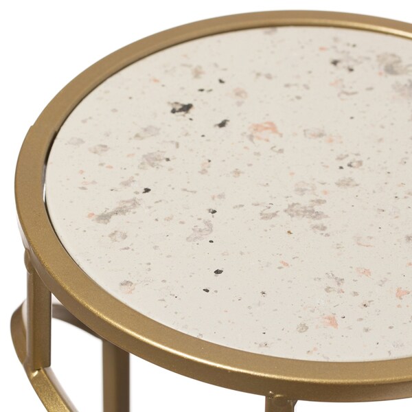 Uniquewise Round  12.5 W, 12.5 L, 15 H, Metal, Gold - QI004542