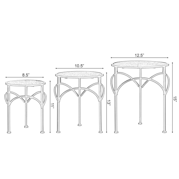 Uniquewise Round  12.5 W, 12.5 L, 15 H, Metal, Gold - QI004542