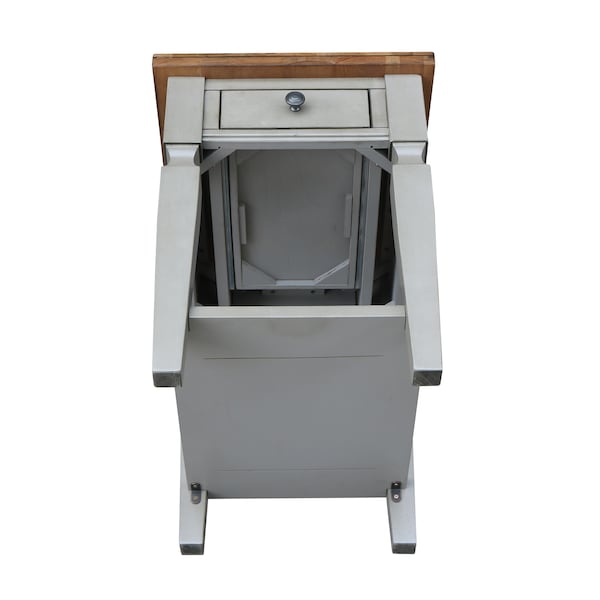 International Concepts Rectangle Vista End Table, 18 in W, 24 in L, 24 in H, Wood, Hickory/Stone - OT41-15E