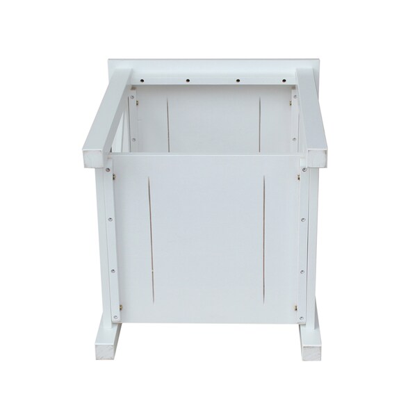 International Concepts Rectangle Hampton End Table, 22 in W, 22 in L, 25 in H, Wood, White - OT08-70E