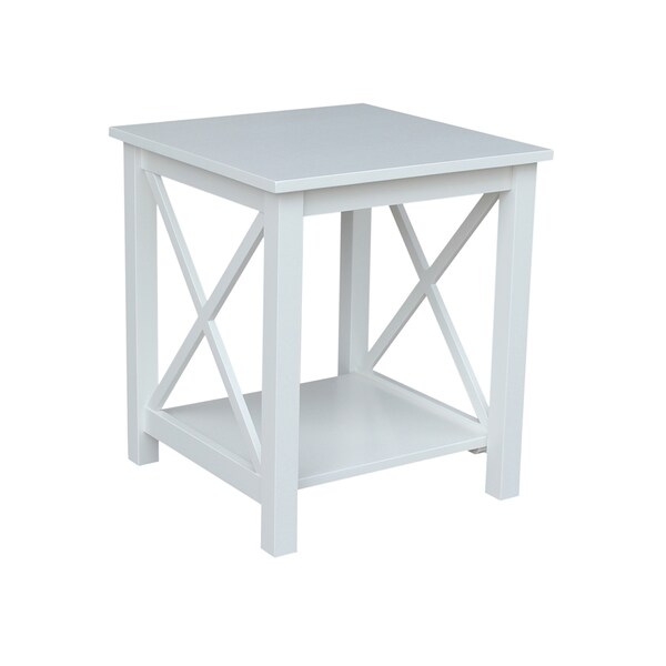 International Concepts Rectangle Hampton End Table, 22 in W, 22 in L, 25 in H, Wood, White - OT08-70E