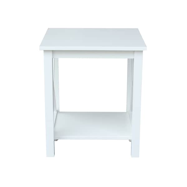 International Concepts Rectangle Hampton End Table, 22 in W, 22 in L, 25 in H, Wood, White - OT08-70E