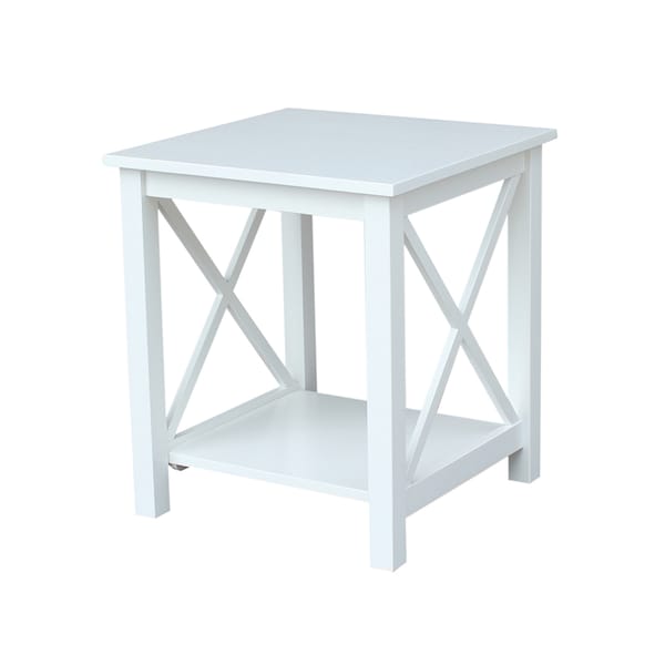 International Concepts Rectangle Hampton End Table, 22 in W, 22 in L, 25 in H, Wood, White - OT08-70E