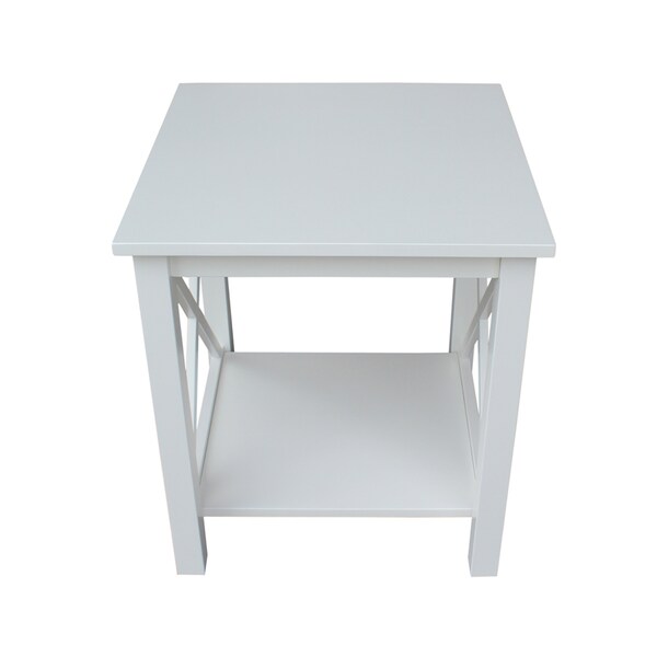 International Concepts Rectangle Hampton End Table, 22 in W, 22 in L, 25 in H, Wood, White - OT08-70E