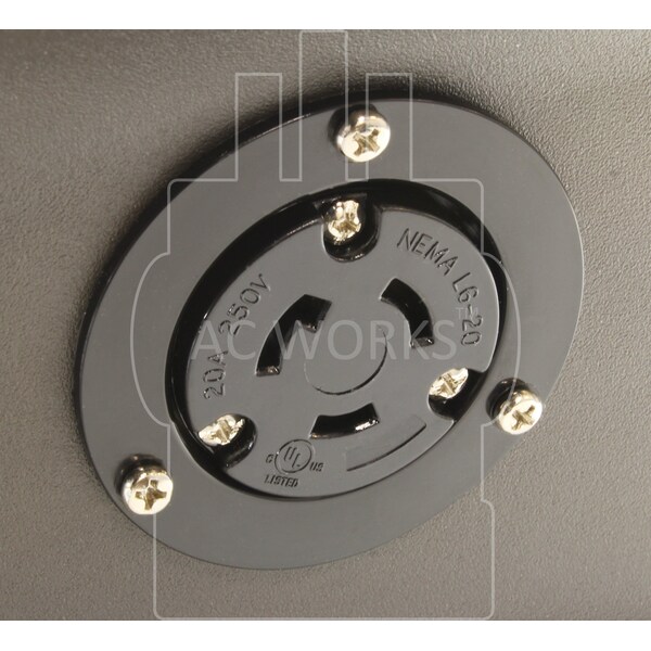 Ac Works 20A 250V L6-20R Toma Empotrada con Brida UL y C-UL Listed - ASOUL620R