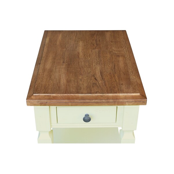 International Concepts Rectangle Vista Solid Wood End Table with Shelf and Drawer -, 18 in W, 24 in L, 24 in H, Wood - OT79-15E