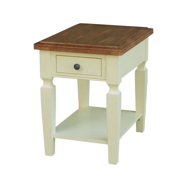 International Concepts Rectangle Vista Solid Wood End Table with Shelf and Drawer -, 18 in W, 24 in L, 24 in H, Wood - OT79-15E