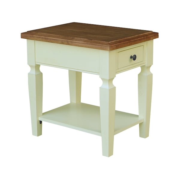 International Concepts Rectangle Vista Solid Wood End Table with Shelf and Drawer -, 18 in W, 24 in L, 24 in H, Wood - OT79-15E