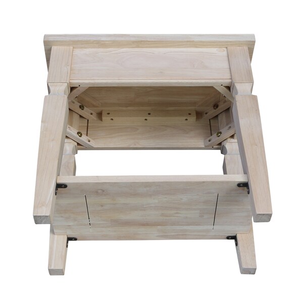 International Concepts Rectangle Vista Side Table, 24 in W, 14 in L, 24 in H, Wood, Unfinished - OT-15E2