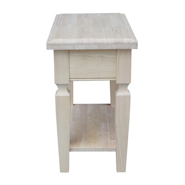 International Concepts Rectangle Vista Side Table, 24 in W, 14 in L, 24 in H, Wood, Unfinished - OT-15E2