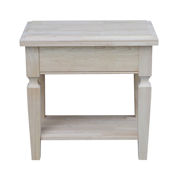 International Concepts Rectangle Vista Side Table, 24 in W, 14 in L, 24 in H, Wood, Unfinished - OT-15E2