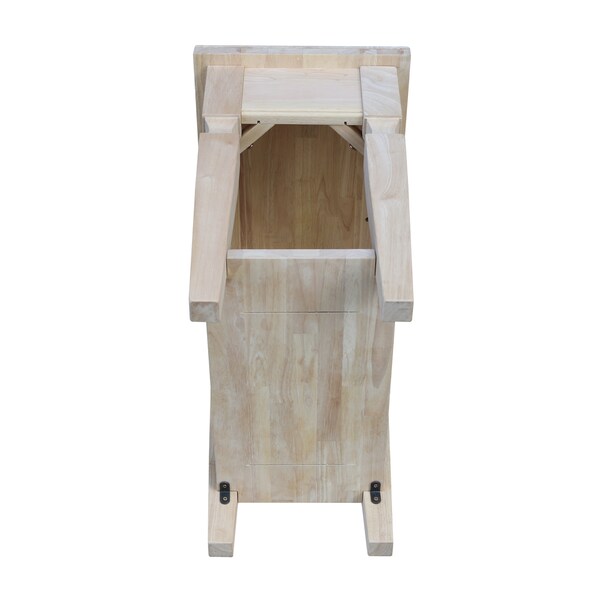 International Concepts Rectangle Vista Side Table, 24 in W, 14 in L, 24 in H, Wood, Unfinished - OT-15E2