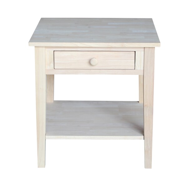 International Concepts Rectangle Spencer End Table, 24 in W, 24 in L, 25 in H, Wood, Unfinished - OT-8E