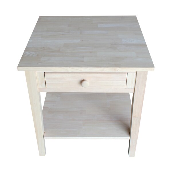International Concepts Rectangle Spencer End Table, 24 in W, 24 in L, 25 in H, Wood, Unfinished - OT-8E
