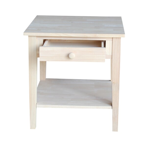 International Concepts Rectangle Spencer End Table, 24 in W, 24 in L, 25 in H, Wood, Unfinished - OT-8E