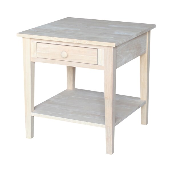 International Concepts Rectangle Spencer End Table, 24 in W, 24 in L, 25 in H, Wood, Unfinished - OT-8E