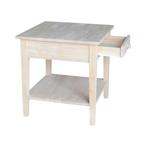 International Concepts Rectangle Spencer End Table, 24 in W, 24 in L, 25 in H, Wood, Unfinished - OT-8E