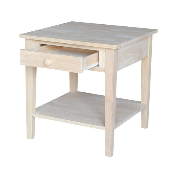 International Concepts Rectangle Spencer End Table, 24 in W, 24 in L, 25 in H, Wood, Unfinished - OT-8E
