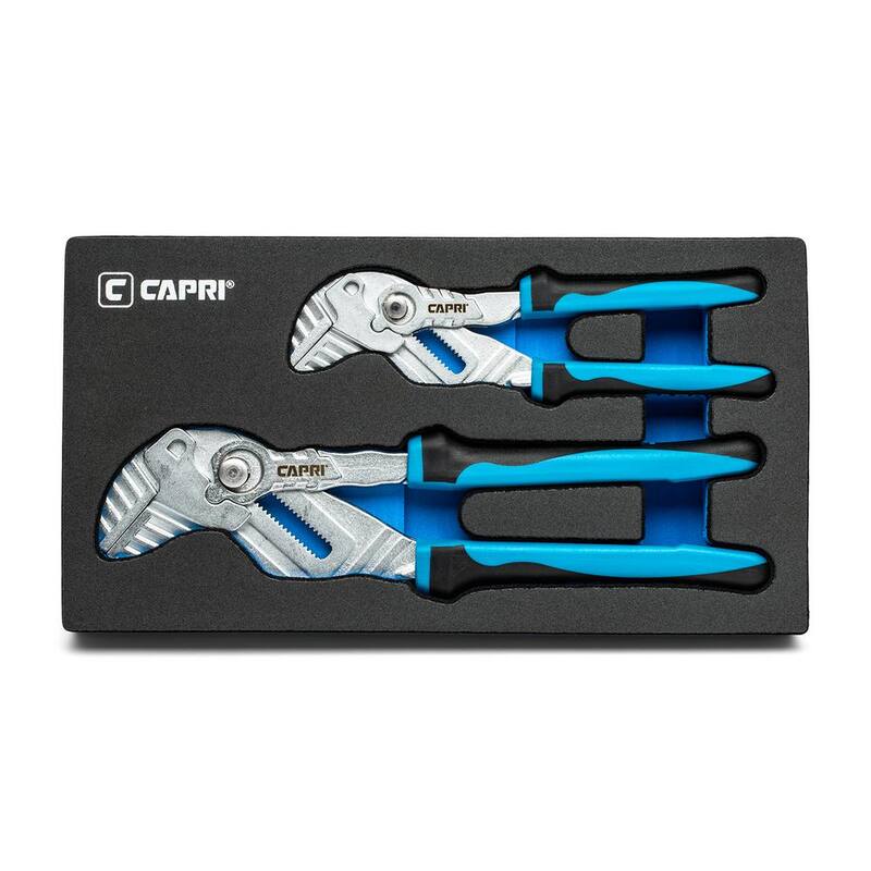 Juego de llaves ajustables de 7 pulgadas y 10 pulgadas de Capri Tools con mandíbulas paralelas lisas y mango suave de agarre - CP22300MT