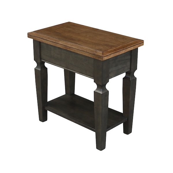 International Concepts Rectangle Vista Side Table, 24 in W, 14 in L, 24 in H, Wood, Hickory/Washed Coal - OT45-15E2