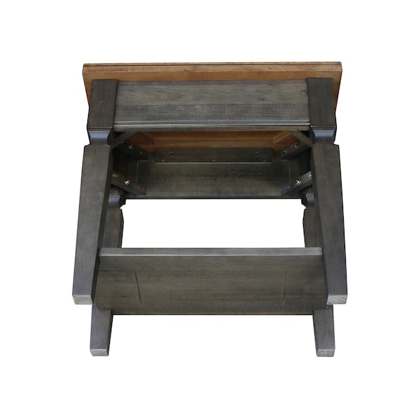 International Concepts Rectangle Vista Side Table, 24 in W, 14 in L, 24 in H, Wood, Hickory/Washed Coal - OT45-15E2