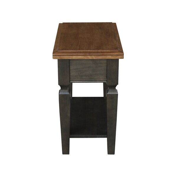 International Concepts Rectangle Vista Side Table, 24 in W, 14 in L, 24 in H, Wood, Hickory/Washed Coal - OT45-15E2