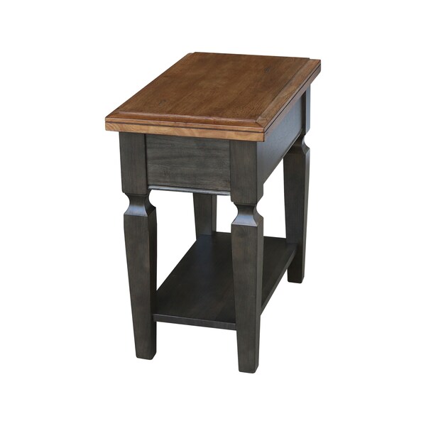 International Concepts Rectangle Vista Side Table, 24 in W, 14 in L, 24 in H, Wood, Hickory/Washed Coal - OT45-15E2