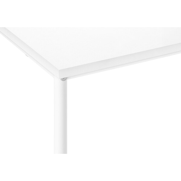 Monarch Specialties Accent Table, Side, End, Narrow, Small, 2 Tier, Living Room, Bedroom, White Laminate, White Metal - I 2079