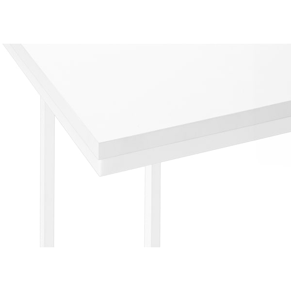 Monarch Specialties Accent Table, C-shaped, End, Side, Snack, Living Room, Bedroom, White Laminate, White Metal - I 3468