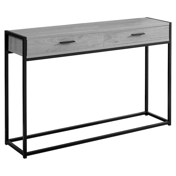 Monarch Specialties Accent Table - 48"L / Grey / Black Metal Hall Console - I 3510