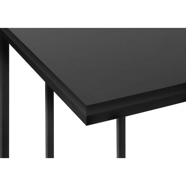 Monarch Specialties Accent Table, C-shaped, End, Side, Snack, Living Room, Bedroom, Black Laminate, Black Metal - I 3467