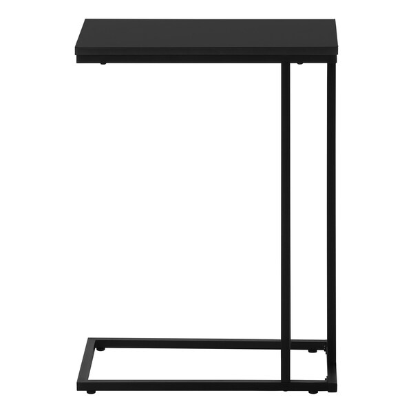 Monarch Specialties Accent Table, C-shaped, End, Side, Snack, Living Room, Bedroom, Black Laminate, Black Metal - I 3467