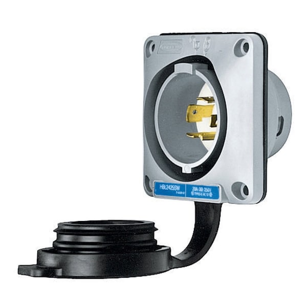 Entrada con tapa de seguridad impermeable y con brida - HBL2425SW de Hubbell Wiring Device-Kellems