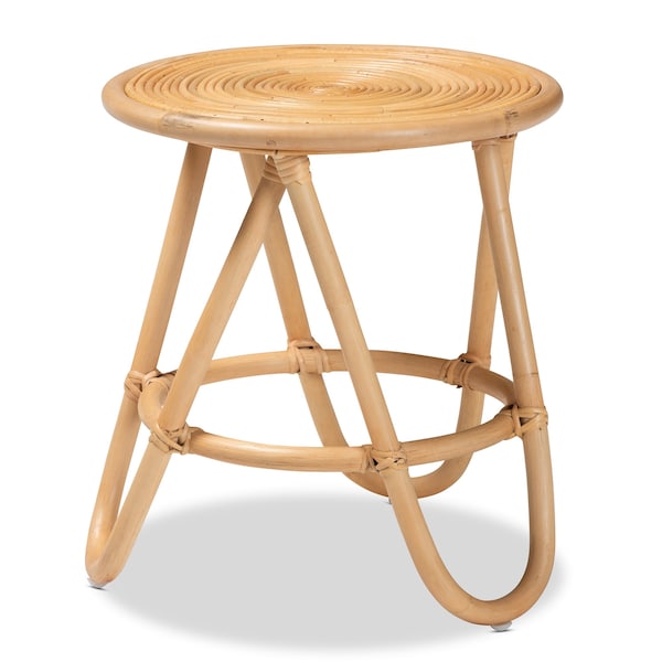 Baxton Studio 15.7 W, 15.7 L, 17.7 H, Polished Natural Rattan, Natural Brown - 211-12748-ZORO