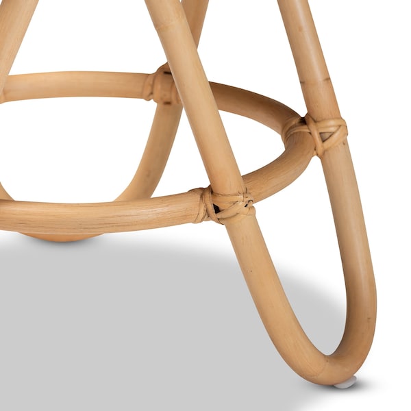 Baxton Studio 15.7 W, 15.7 L, 17.7 H, Polished Natural Rattan, Natural Brown - 211-12748-ZORO