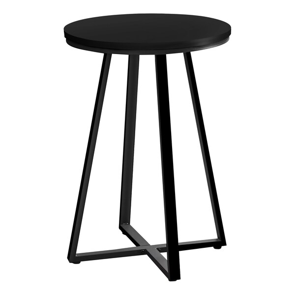 Monarch Specialties Side Table, 15.75 W, 21.75 H, Metal, Particle Board, Black - I 2175