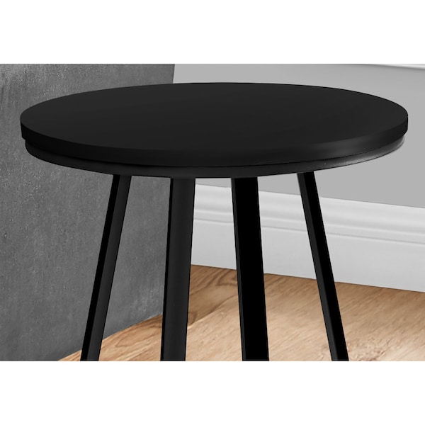 Monarch Specialties Side Table, 15.75 W, 21.75 H, Metal, Particle Board, Black - I 2175