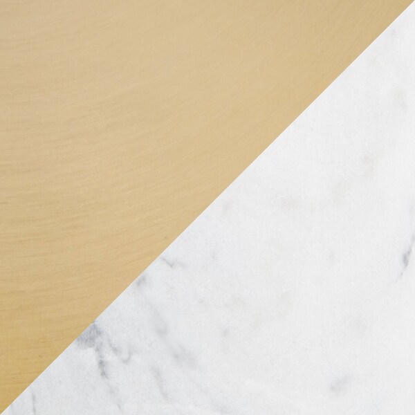 Lumisource Symbol Side Table in Gold Metal and White Marble - TB-SYMBOL AUWM