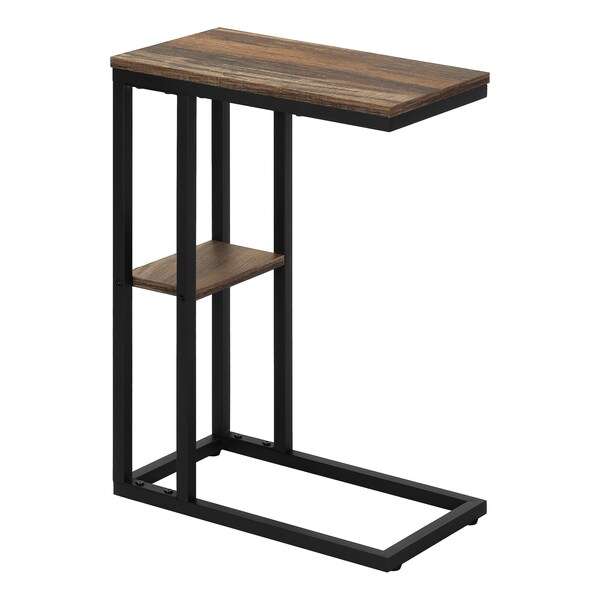 Monarch Specialties End Table, 18.25 W, 25.25 H, Particle Board, Metal, Brown - I 3673