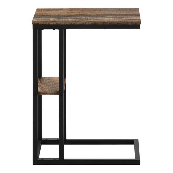 Monarch Specialties End Table, 18.25 W, 25.25 H, Particle Board, Metal, Brown - I 3673